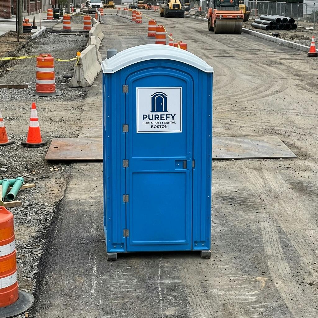 Porta potty at construction job site